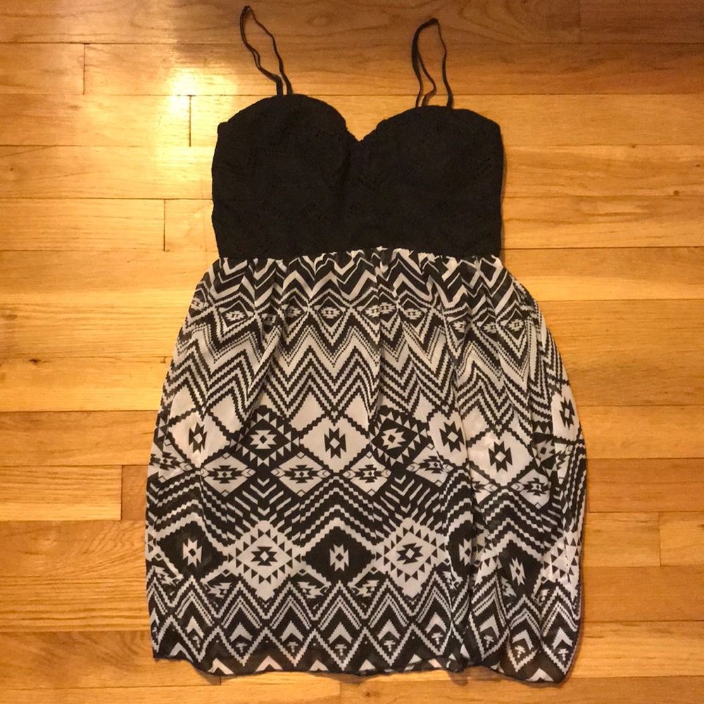 Trixxi Black and White Dress